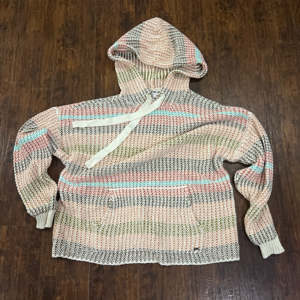 O’Neil Striped Multicolor Hooded Sweater with pockets